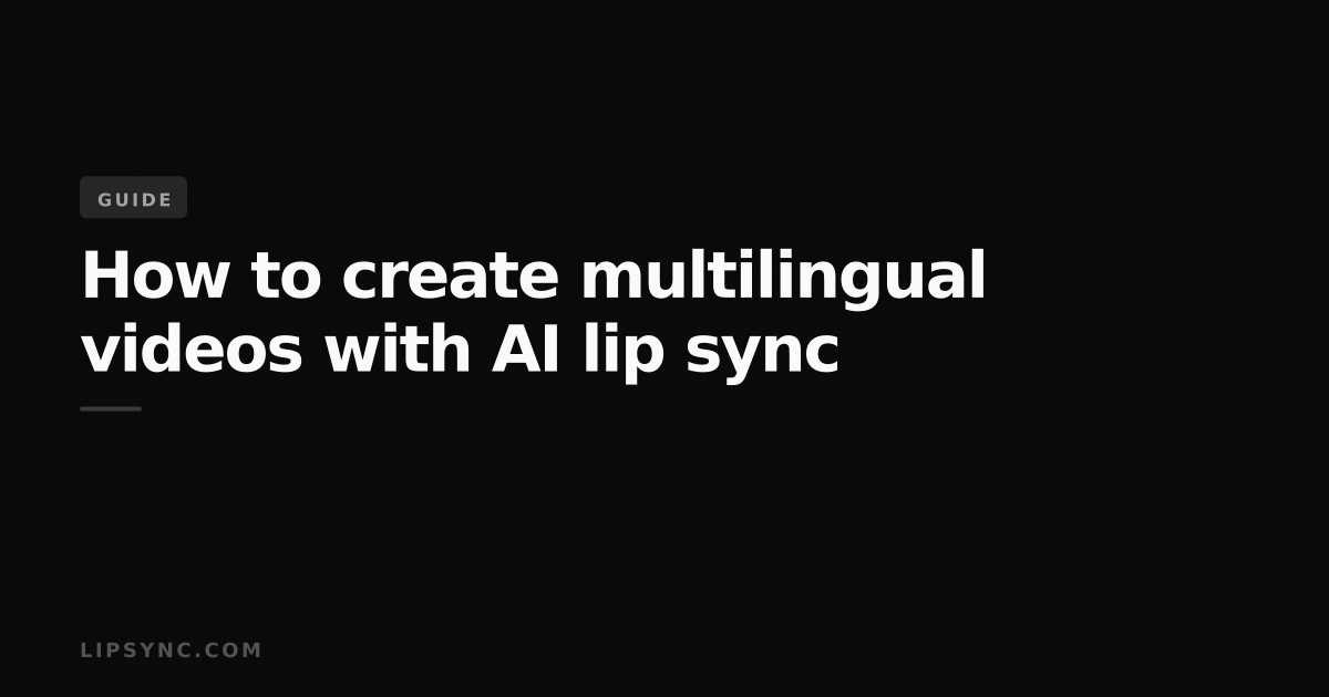 Multi Language Video How to create multilingual videos with AI lip sync | lipsync.com
